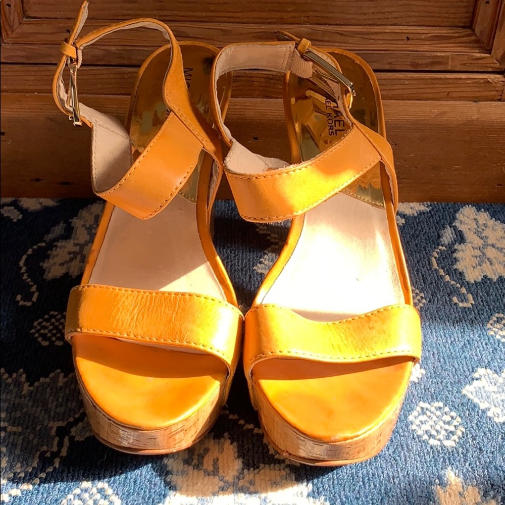 Michael Michael Kors yellow heeled sandals 9.5